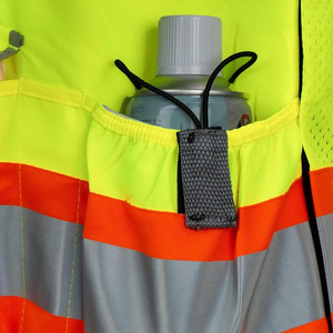 Gilet en polyester fluorescent respirant de haute qualité pour la construction, vêtements de travail haute visibilité, logo personnalisable, fabriqué au Pakistan, OEM - Product Image 6