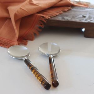 Juego de vajilla de resina de diseño, utensilios de cocina personalizados para servir ensaladas en un juego colorido de resina con tazones y cucharas a juego. - Product Image 4