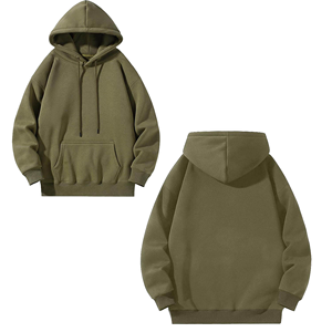 เสื้อสเวตเชิ้ตมีฮู้ดขนาดใหญ่สำหรับผู้ชาย สีพื้น ผ้าฟลีซ แขนยาว มีกระเป๋า ผ้าถัก สวมใส่สบายในฤดูใบไม้ร่วง - Product Image 3