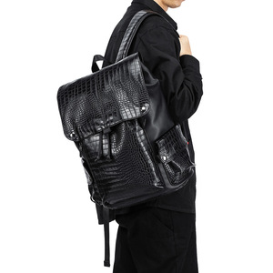 New Arrival Luxury Crocodile <b>Leather</b> Lightweight Men's Business <b>Backpack</b> <b>Large</b> Capacity Multifunctional Student School Bag - Product Image 2
