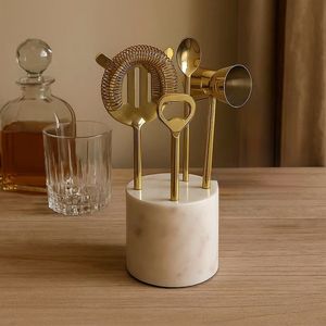 <b>Cocktail</b> shaker set bar tool set marble bar accessories luxury <b>cocktail</b> <b>kit</b> stainless steel bar ware bartender tool set marble - Product Image 3