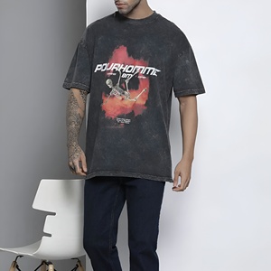 เสื้อยืดผู้ชายสไตล์วินเทจ ลุคสตรีทแวร์ ทรงหลวม ผ้าฝ้าย ซักย้อมสีแบบแอซิดวอช แขนสั้น ใส่สบายๆ สำหรับฤดูร้อน เหมาะกับสไตล์สตรีทแฟชั่น - Product Image 6