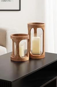 Décoration d'intérieur scandinave, porte-bougie de style nordique, décoration rustique de style farmhouse, décoration minimaliste moderne, décoration de table en bois - Product Image 3