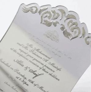 Invitaciones de boda de acrílico plateado de alta calidad, invitaciones de acrílico grabadas en oferta, precio de proveedor, tarjeta de boda - Product Image 3