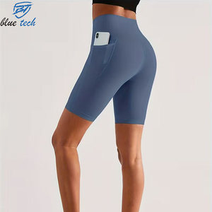 Custom Logo Print Women Athletic Yoga Shorts High Waist Tummy Control Gym Workout Running Biker Shorts Soft Stretch Fabric - Product Image 2