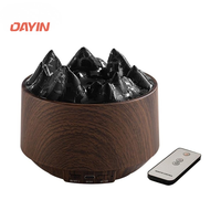 Humidificateur ultrasonique 300 ml, diffuseur d'arômes à effet de flamme USB, lumière LED RGB, faible bruit, arrêt automatique