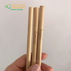 Tubes à boisson en bambou naturel creux pour café et jus, logo personnalisé, fournitures hôtelières, Vietnam - Product Image 2