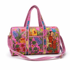 Bolsa de Viaje de Fin de Semana Farida Khaolo, Hecha a Mano, de Algodón, Duradera, Ecológica, Casual, Deportiva, de Lujo, con Cierre de Cremallera y Gran Capacidad - Product Image 1