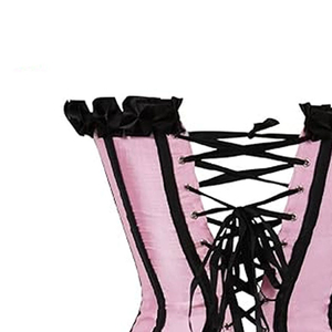 Corset en nylon satiné de haute qualité pour dames avec décoration à volants en dentelle d'os en acier Service OEM pour la mise en forme du corps personnalisé - Product Image 3