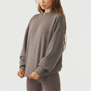 Sweat-shirt en coton oversize pour femmes, tenue simple, sweat-shirt décontracté pour femmes, sweat-shirt doux pour tous les jours, sweat-shirt en polaire pour femmes - Product Image 4