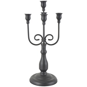 <b>Black</b> Iron 5 Arm <b>Candelabra</b> Candle Holder Home Decoration Durable Metal Stand - Product Image 4