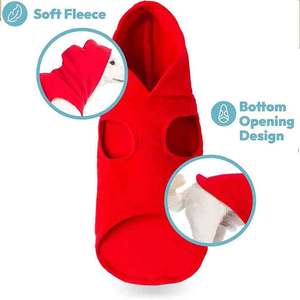 Sudadera con Capucha para Perro, Color Rosa, Otoñal, Pequeña, Cálida, con Anillo en O para Correa, 100% Algodón, Ecológica, Chaleco de Forro Polar Resistente al Viento - Product Image 4