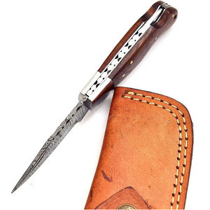 Couteau pliant Damas avec manche au design moderne et lame en acier multicouche, couteau de poche pliant Damas - Product Image 2