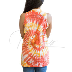 Latest Arrival Gym Wear Women's tank Tops Cotton Material <b>Tie</b> Dyed Quick Dry Breathable Women's tank Tops Customized Logo - Product Image 2