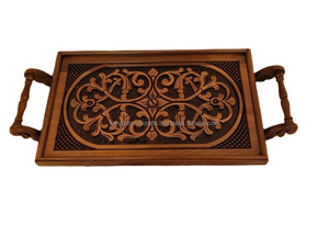 Bandeja de servicio de madera de pino macizo con diseño de granja rústica Tamaño personalizado Vendedor en línea para servir alimentos - Product Image 5