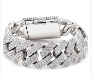 Bracelet cubain plaqué or avec zircons, chaîne à maillons, bijoux hip-hop pour fête, mariage, cadeau - Product Image 2