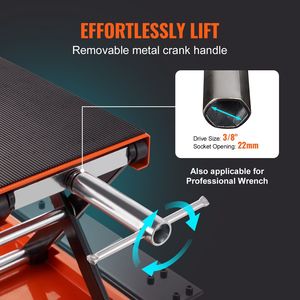 Sollevatore per moto da 1100 libbre ATV a forbice Jack per carrelli a manovella con supporto centrale ampio vassoio per bici da strada - Product Image 5