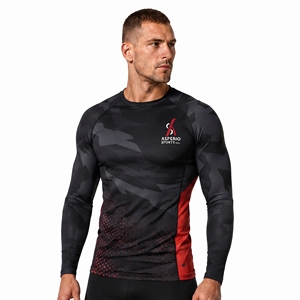<b>Men's</b> <b>Compression</b> UPF 50+ Rash Guard Surf <b>Shirt</b> Eco-Friendly Anti-Bacterial Quick Dry Full Sleeve OEM Breathable - Product Image 1