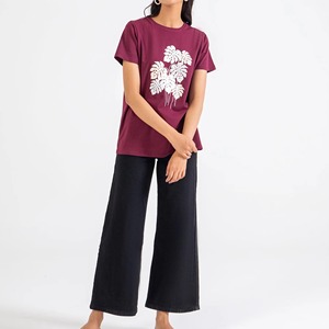 Vêtements décontractés pour femmes, col rond, manches courtes, légers, respirants, séchage rapide, anti-rides, mode streetwear imprimée - Product Image 5