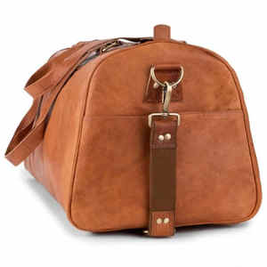 Bolsa de Viaje de Cuero Genuino a la Moda, Impermeable, con Correa de Transporte Ajustable, Multifuncional, para Exteriores - Product Image 5