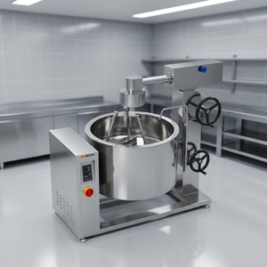 Olla de vapor encamisada con inducción rotativa Amicook 380V/440V, modelo elegante para preparación de alimentos, servicio de alimentos, cocina automatizada. - Product Image 4