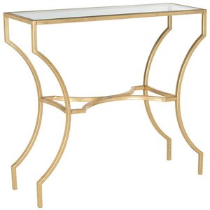Decorative Entryway Metal <b>Console</b> <b>Table</b> Featuring Transparent Glass <b>Top</b> Premium Accent Furniture For Modern Home Spaces - Product Image 2