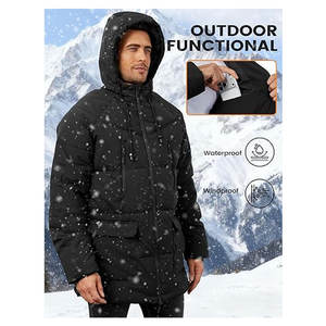 Abrigo Largo de Invierno para Hombre, Chaqueta Acolchada con Capucha, Chaqueta Impermeable, Gruesa y Acolchada, Chaqueta Parka Aislante para Clima Frío - Product Image 5