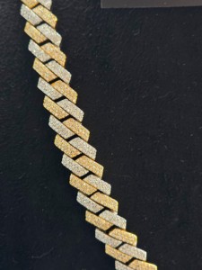 10mm Two Tone Iced Out Cuban Link <b>Chain</b> VVS Moissanite <b>925</b> <b>Sterling</b> <b>Silver</b> Gold Plated Hip Hop Jewelry <b>Mens</b> Luxury Necklace - Product Image 4