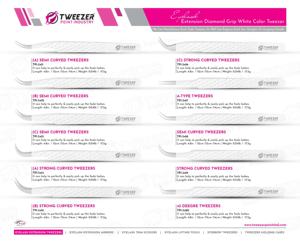 Pinzas de extensión de pestañas de Punta curva de agarre de diamante de alta precisión, herramienta de Accesorios de belleza con logotipo personalizado ligero - Product Image 6