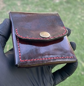 Handmade Vegetable Tanned Leather <b>Wallet</b> for Men | Hand Dyed Genuine Leather Coin <b>Wallet</b> | Minimalist <b>Compact</b> Bifold <b>Wallet</b> - Product Image 3