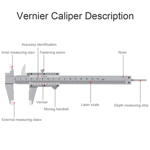 Pinza nonio 150MM 200MM 300MM pinza Non digitale in acciaio inox/carbonio con precisione 0.02mm - Product Image 3