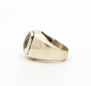 Bague de mariage et de fête vintage en argent sterling 925 avec améthyste verte de forme géométrique naturelle certifiée IGI - Product Image 4