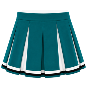 Ensemble d'uniforme de cheerleading bleu sarcelle : Crop top et jupe plissée pour compétition de danse d'équipe, tenue de performance sportive - Product Image 6