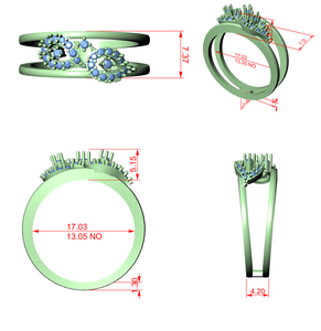 Anillo de compromiso de doble banda con diseño de diamante infinito y círculo en oro rosa chapado en oro de 18 quilates - Product Image 5