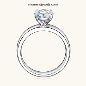 S925 Sterling Silver Rhodium Plated Classic Moissanite Engagement <b>Ring</b> 2 Carat Brilliant Cut Solitaire Wedding Jewelry for Women - Product Image 2