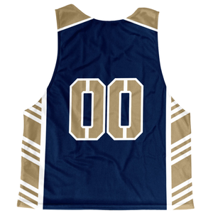 OEM Lacrosse Pinnies Personalized Reversible Vest Athletic Team Sublimated Tank <b>Top</b> Breathable Team Name Dot Design Black White - Product Image 2