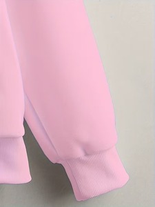 Sudadera con capucha de marca privada, rosa, con cremallera, unisex, oversize, de color liso, informal, de forro polar, manga regular, para otoño - Product Image 4