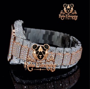 Montre mécanique de luxe pour homme en or, entièrement sertie de diamants VVS1 et de moissanite, style hip-hop, automatique - Product Image 4