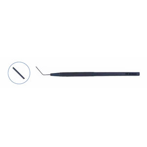 Espátula Manual para Lentes Iris de Acero Inoxidable de Precisión, Longitud Total de 12.5 cm, Instrumento Oftálmico Angulado de 0.5 mm con Punta Roma, Certificado CE - Product Image 1