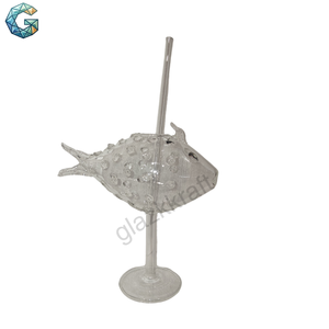 Chope à bière en verre cristal en forme de poisson, 20 cm de hauteur, design moderne, anti-fuite, nouveauté, cadeau fait main pour adultes, vaisselle de fête - Product Image 4