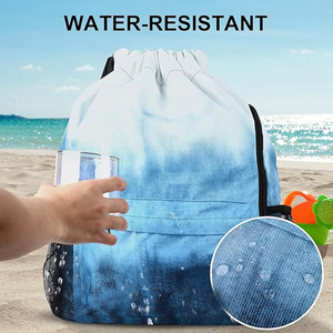 SHAGHAF SPORTS WEAR Custom Microfiber <b>Drawstring</b> Backpack for Men Women | <b>Waterproof</b> Sports Gym <b>Bag</b> 50-70L Capacity | - Product Image 3