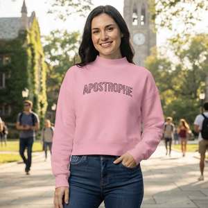 Sweat-shirt surdimensionné personnalisé pour femme avec imprimé apostrophe, col montant, 100 % coton, chaud - Product Image 1