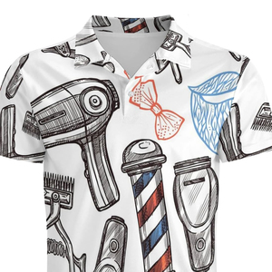 Camisa de Barbero Profesional Personalizada con Botones a Presión, Material de Algodón/Poliéster Ecológico y Duradero, con Bolsillos, para Uso en Salón de Belleza y Barbería - Product Image 4