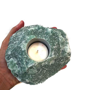 Portavelas de Piedra Natural Tallada a Mano de Aventurina Verde, Gema de Ágata Curativa, Venta al por Mayor - Product Image 3