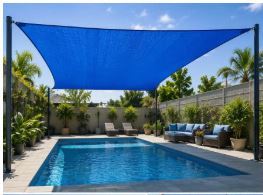BLUE Outdoor Playground Set with Slides and Shade Canopy for Kids Play Area <b>Fence</b> UV Resistant Safety Barrier for Canal - Product Image 3