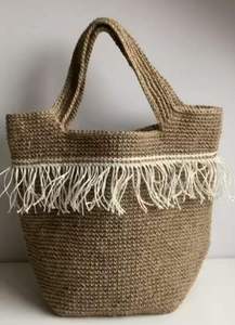 Eco Friendly Jute Storage Picnic Tote <b>Bag</b> Foldable <b>Large</b> Capacity Reusable Shopping <b>Beach</b> Food & Travel Carry <b>Bag</b> - Product Image 3