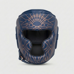 Protector de Cabeza para Boxeo, Casco de Boxeo de Cuero, Servicio OEM, Venta Caliente, Casco de Entrenamiento de Boxeo Profesional Ajustable, Negro - Product Image 1