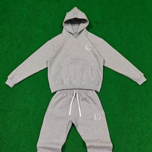 Conjunto Deportivo Casual Personalizado al por Mayor para Hombre, con Cuello Alto, de Forro Polar, 2 Piezas, Sudadera y Pantalones Deportivos, Conjunto para Estar en Casa - Product Image 1