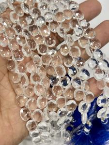 คริสตัลควอตซ์ธรรมชาติทรงหัวใจเจียระไน ขนาดประมาณ 6-7 มม. เส้นใยขนาด 8 นิ้ว - Product Image 5