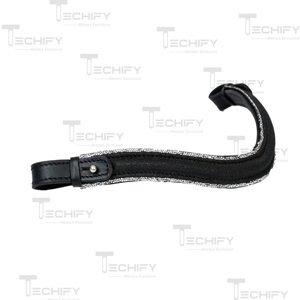 Black Padded Leather Horse Browband with Double Crystal Trim – Curved Sparkle Bridle Browband for <b>Equestrian</b> Riding & Show use - Product Image 2